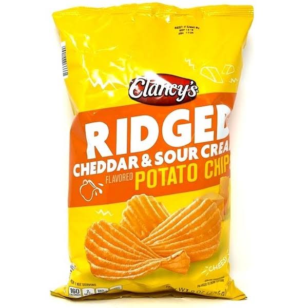 Clancy's Cheddar & Sour Cream Ridged Potato Chips - 9 oz