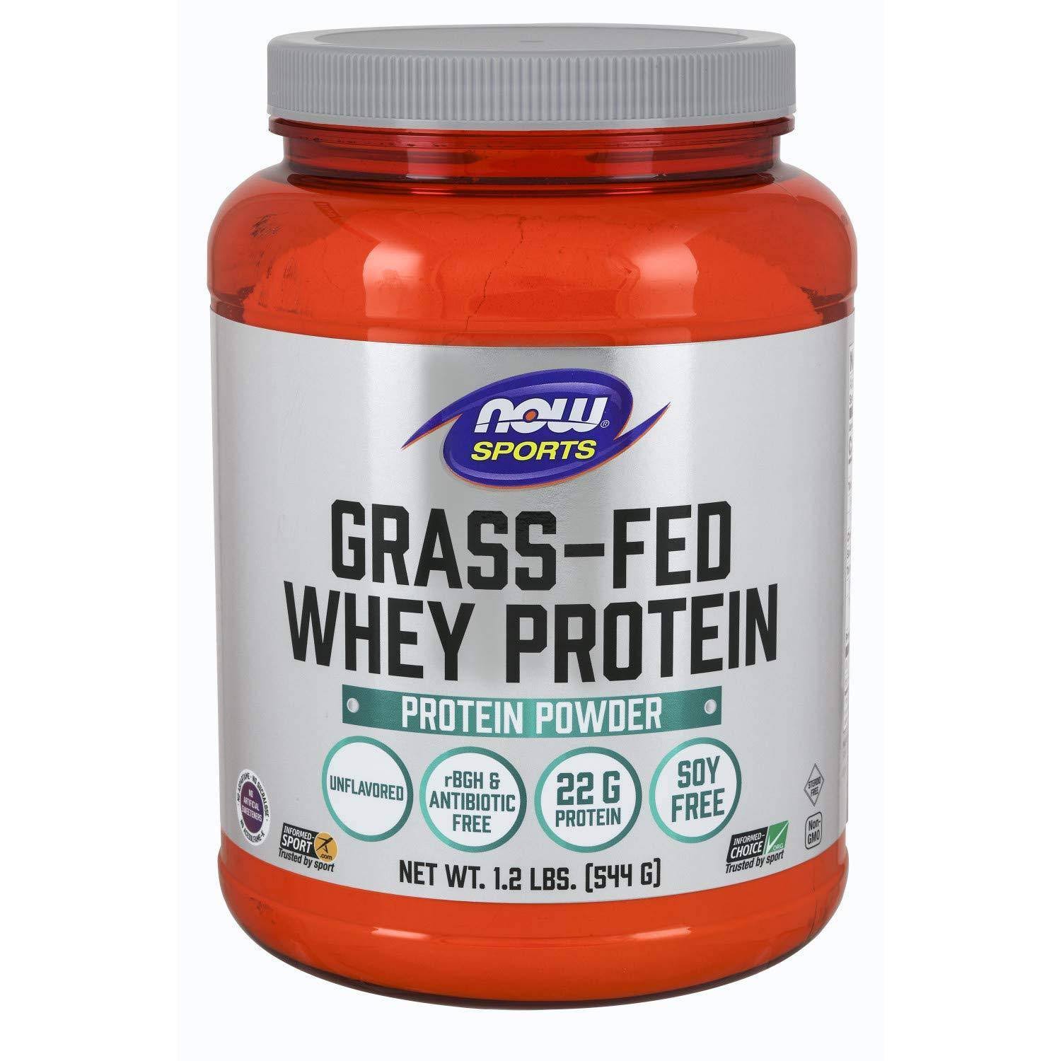 Now Foods Grass-Fed Whey Protein Concentrate Unflavored Powder 1.2 lbs.