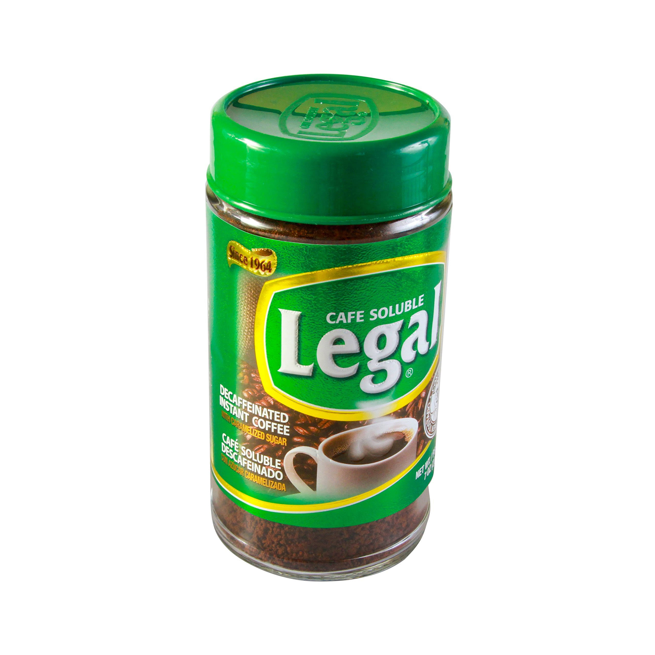 Cafe Legal Instant Coffee, Decaffeinated - 7 oz jar