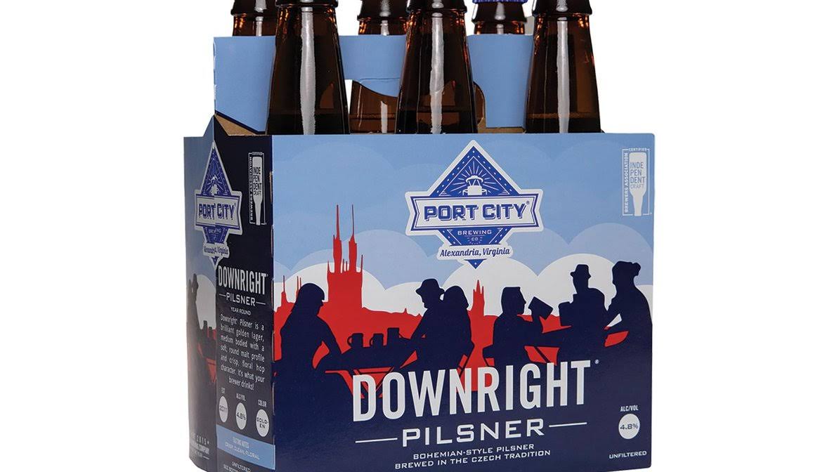 Port City Brewing Co. Downright Beer, Pilsner, Bohemian-Style - 6 pack, 12 fl oz bottles