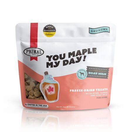 Primal Freeze-Dried Goat Milk Dog Treats 2oz, You Maple My Day - Pork & Maple