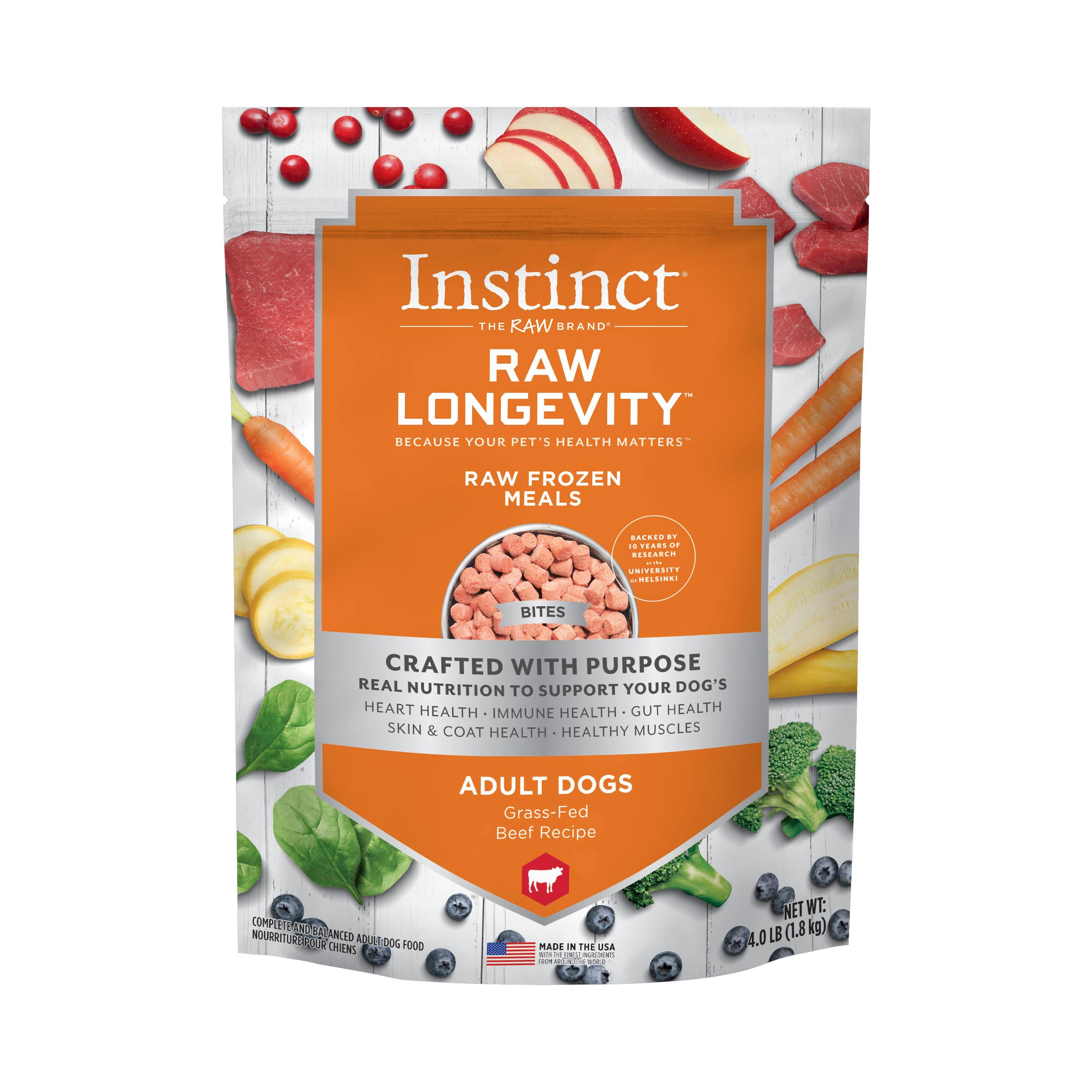 Instinct Longevity Frozen Raw Beef Bites Adult Dog Food (1.8kg/4lb)