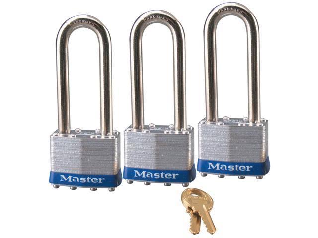 Master Lock Laminated Steel Padlock - 4mm, 3 Pack