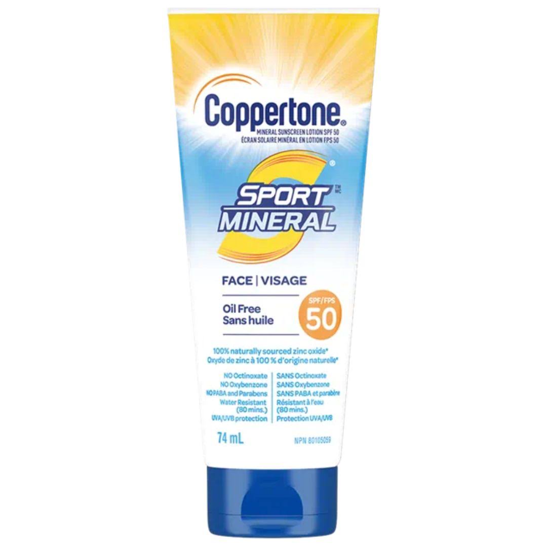 Coppertone SPF 50 Sport Mineral Face Sunscreen Lotion - 74 ml