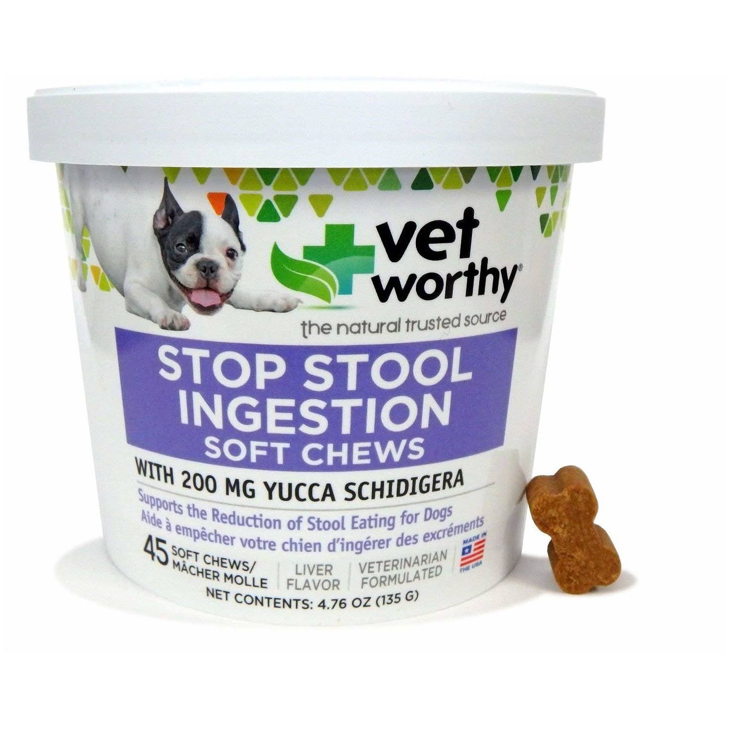 Vet Worthy Stop Stool Ingestion for Dogs (45 Soft Chews)
