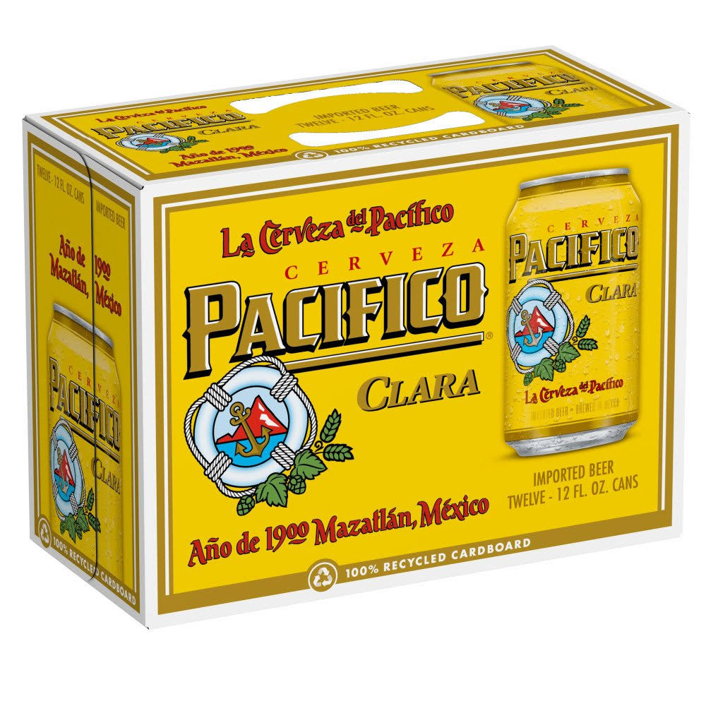 Pacifico Beer, Clara - 12 pack, 12 fl oz cans
