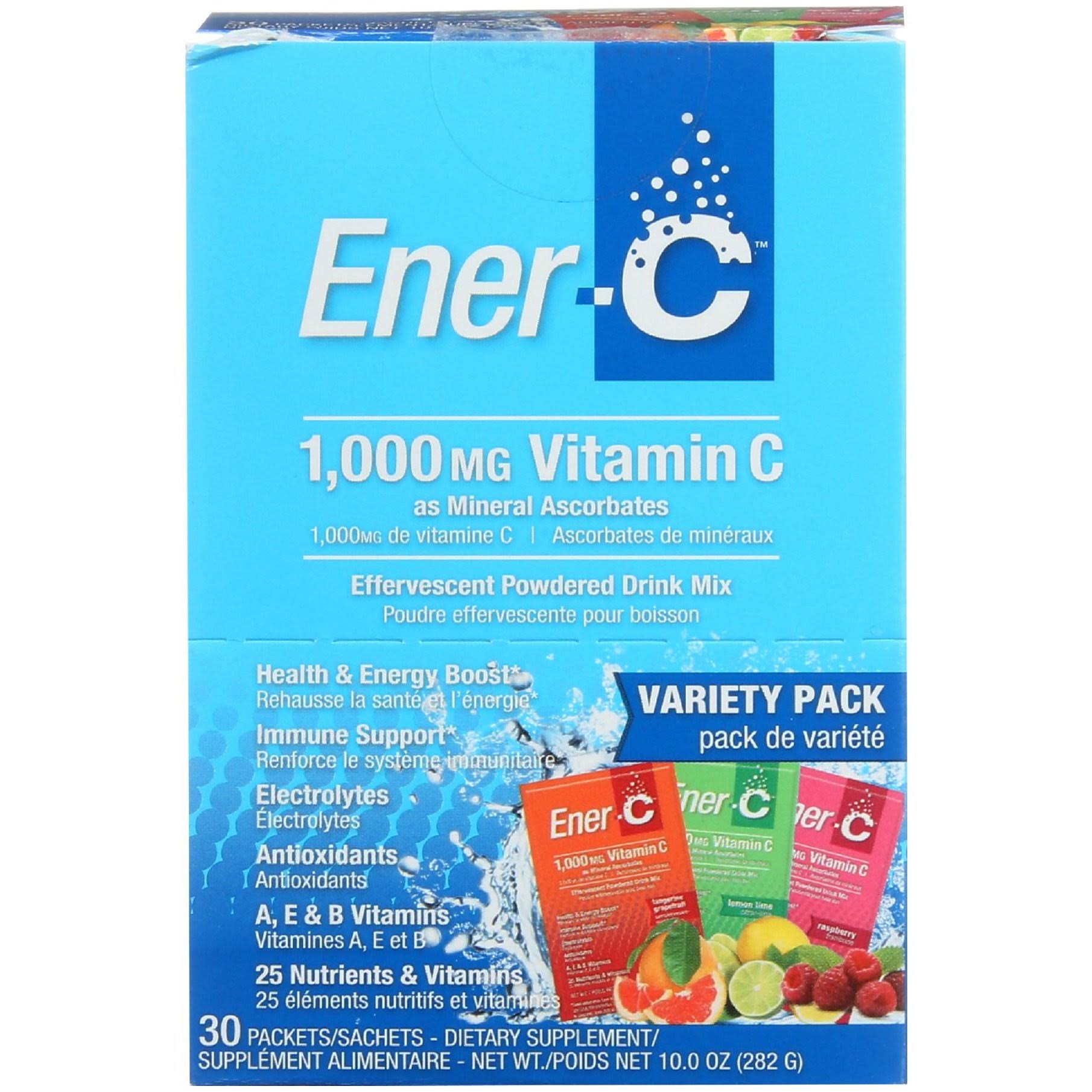 Ener Vitamin C Supplement Variety Pack - Lemon, Orange & Raspberry