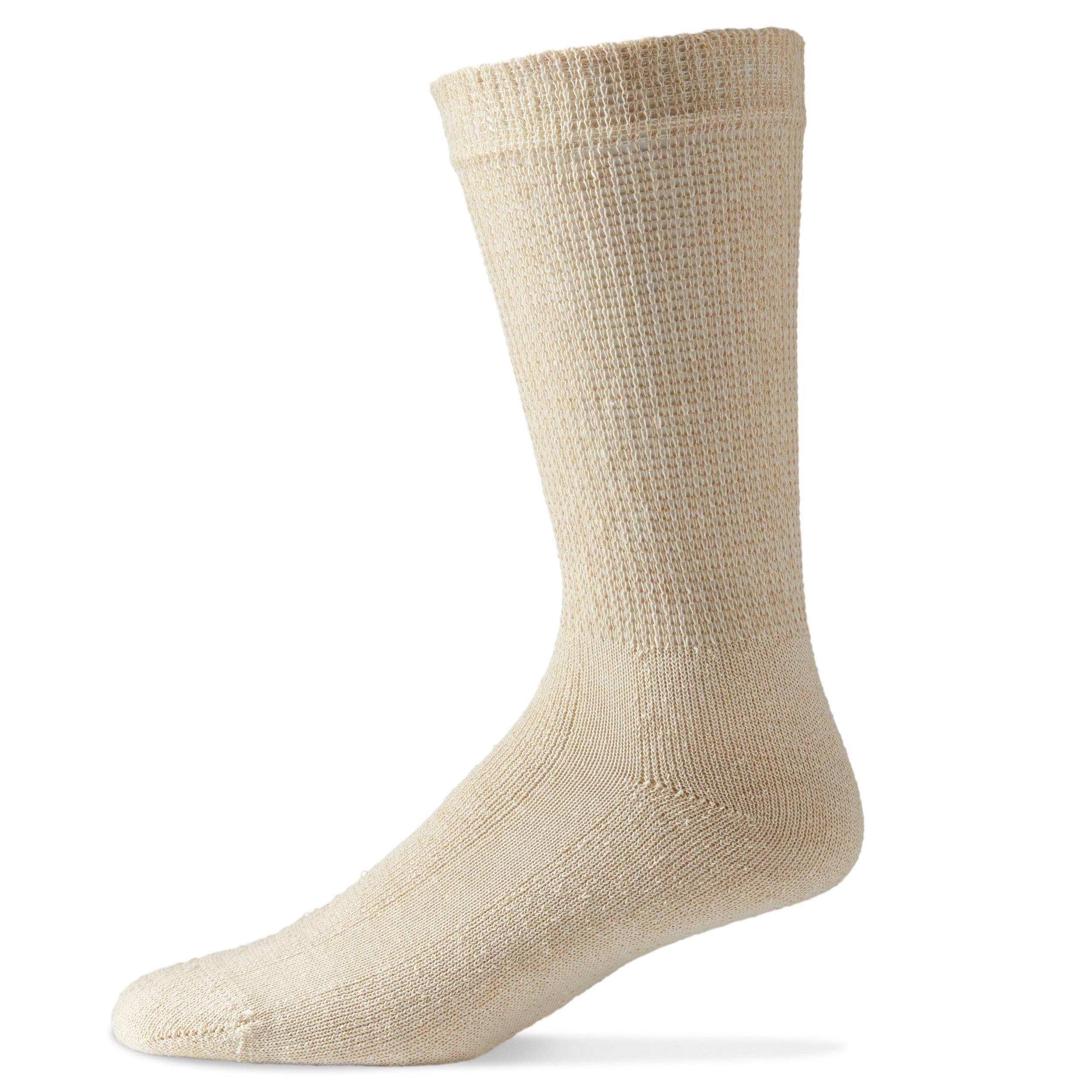 Women's Diabetic Crew Socks 9-11 - Cotton Blend Sole Pleasers Loose To