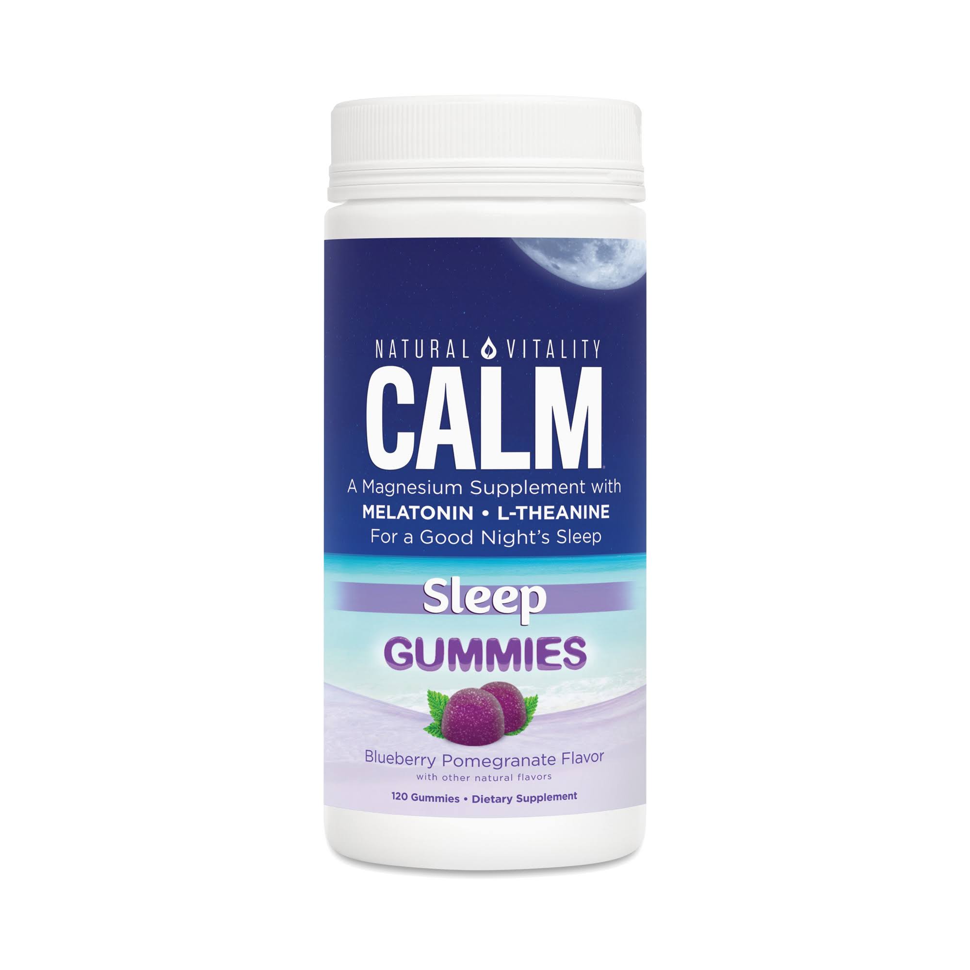 Natural Vitality Calm Sleep Gummies, Blueberry Pomegranate 120 Gummies