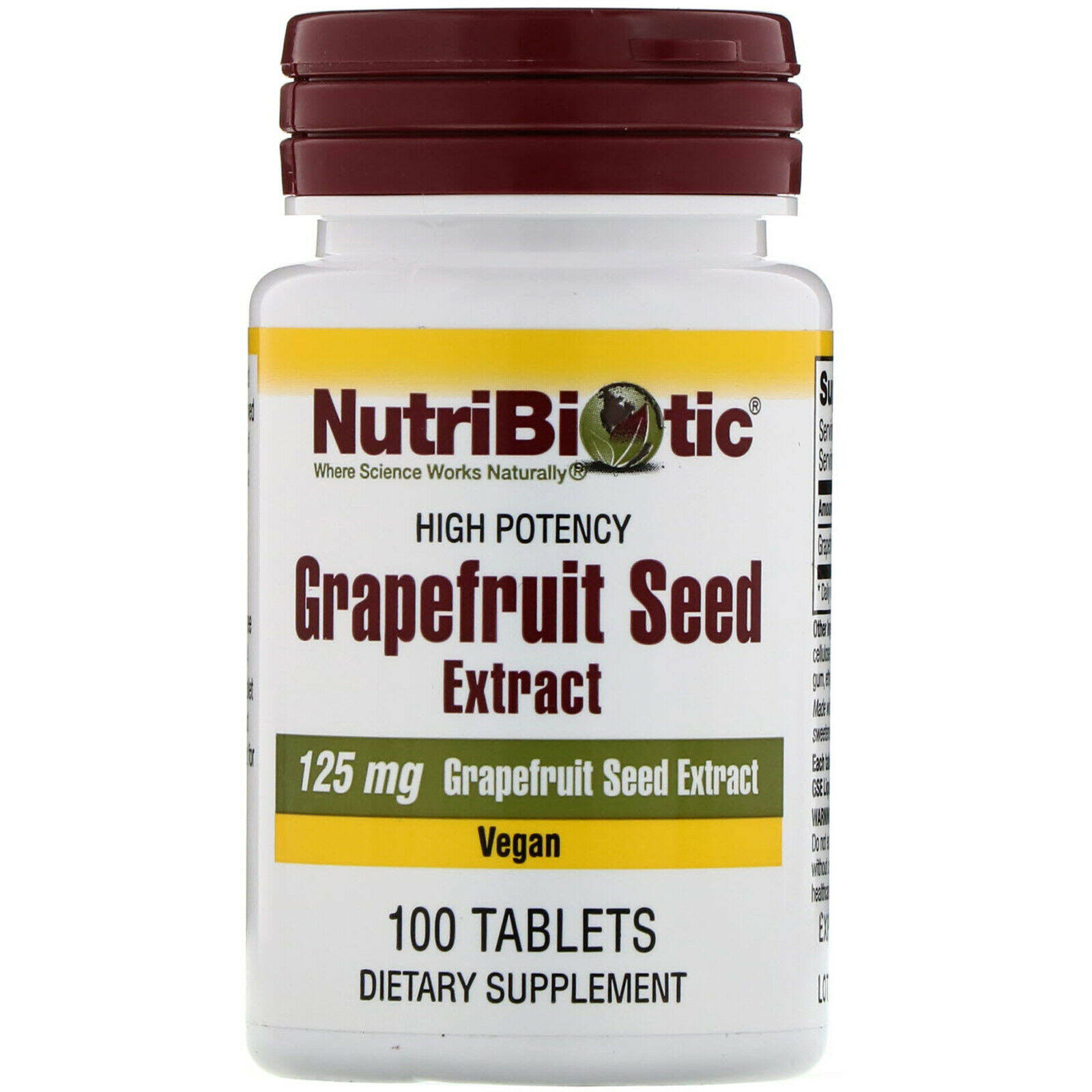 Nutribiotic 125mg Grapefruit Seed Extract - 100 Tablets