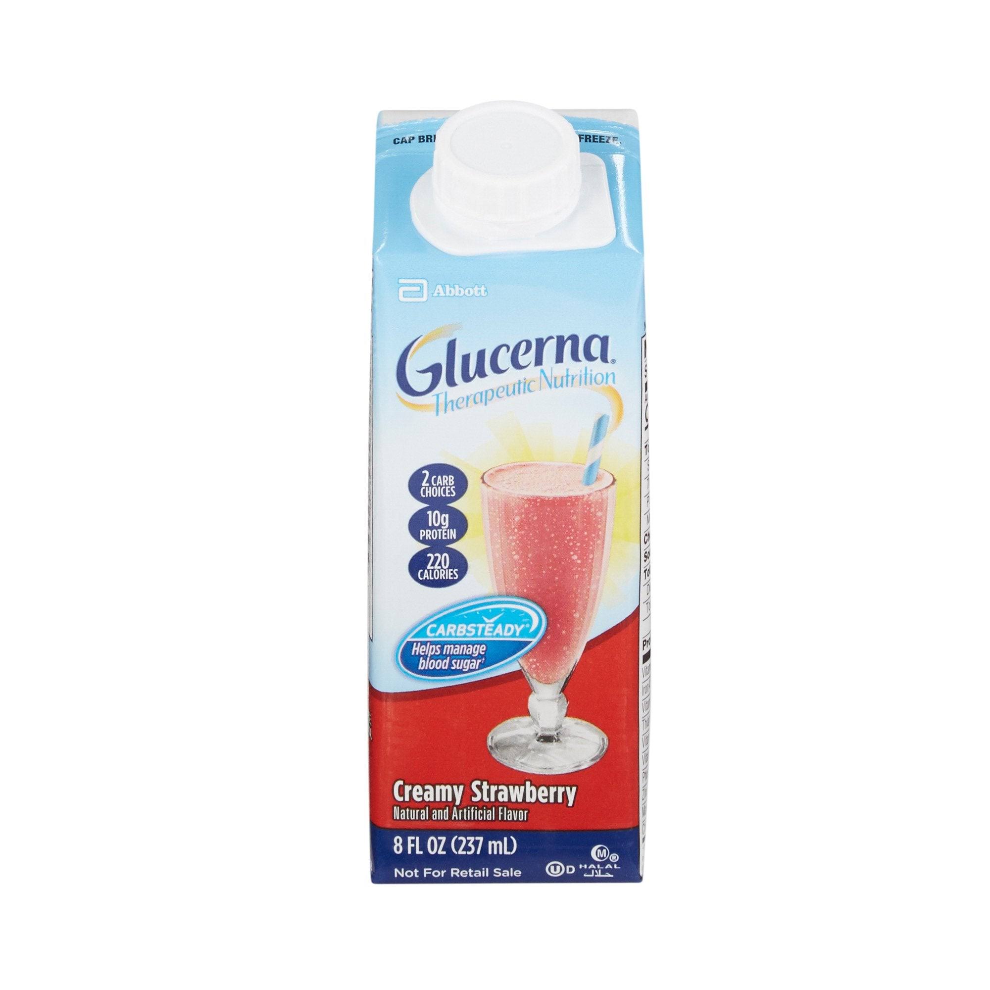 Glucerna Therapeutic Nutrition Shake Strawberry Oral Supplement, 8 fl. oz. Carton