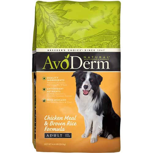 AvoDerm Natural Adult Dog Food - Chicken Meal and Brown Rice, 4.4lb