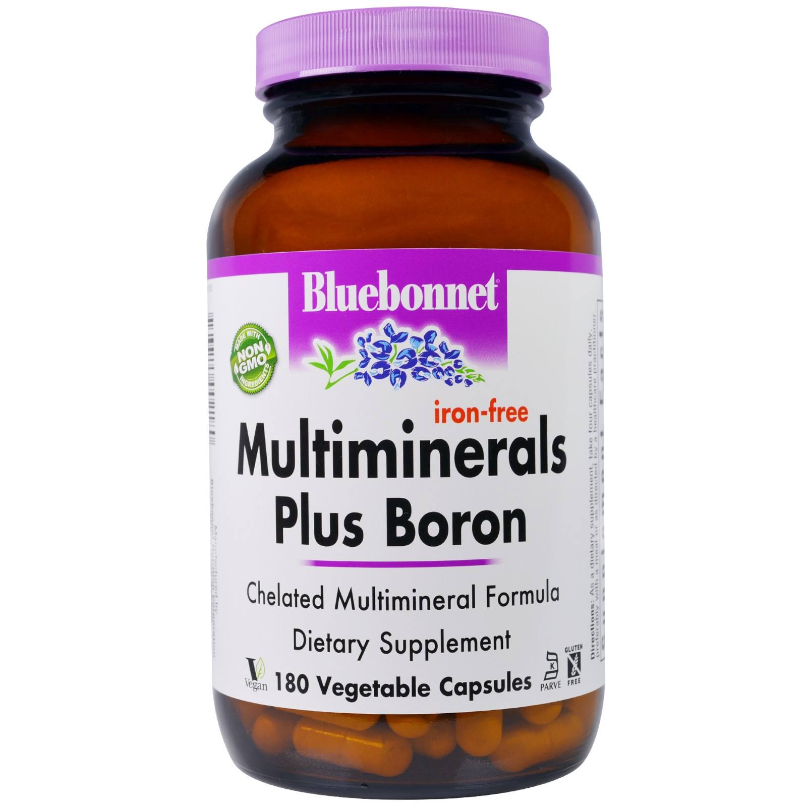 Bluebonnet Iron Free Multi Minerals Plus Boron Dietary Supplement - 180 Capsules