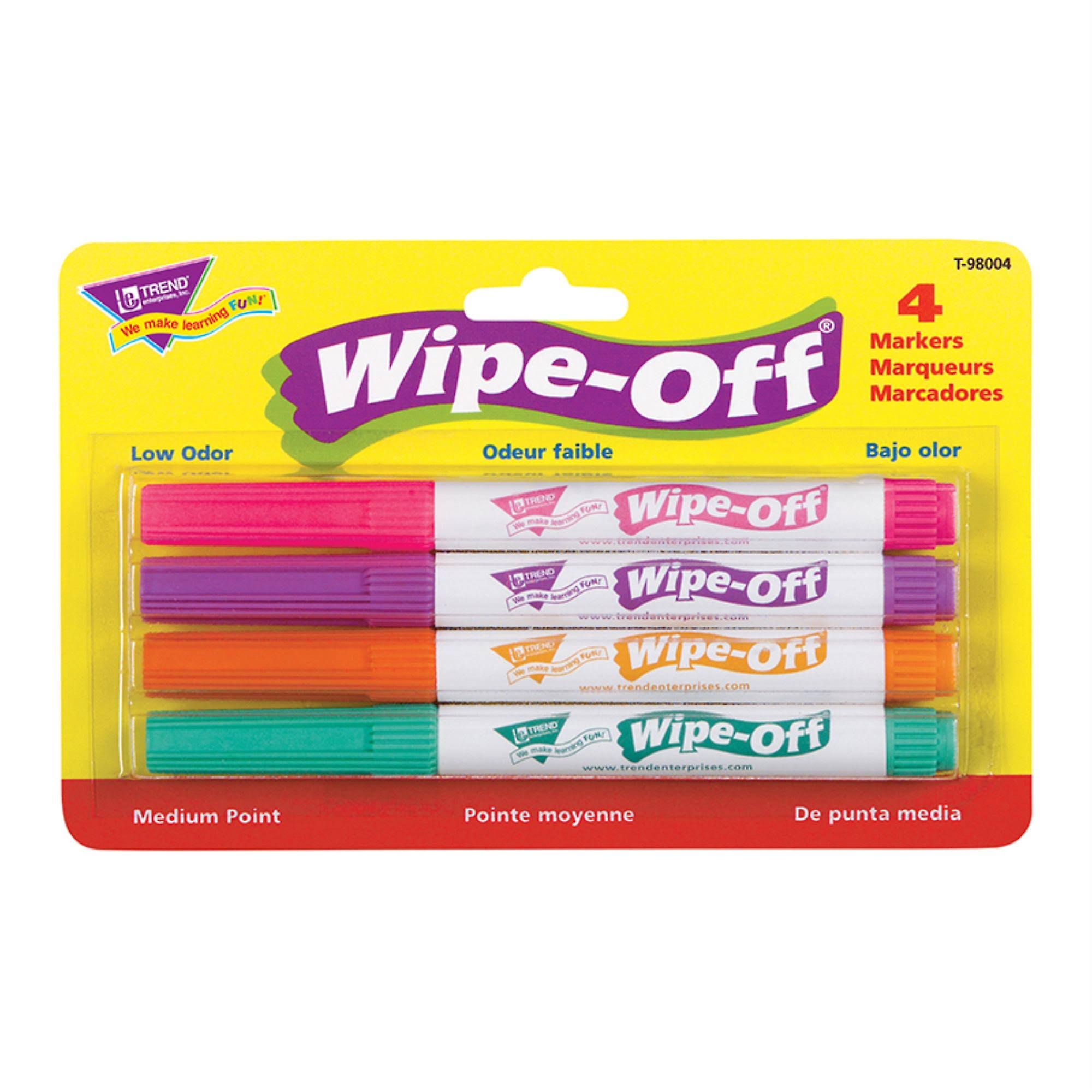 Trend Bright Colors Wipe-Off Markers - 4 Pack