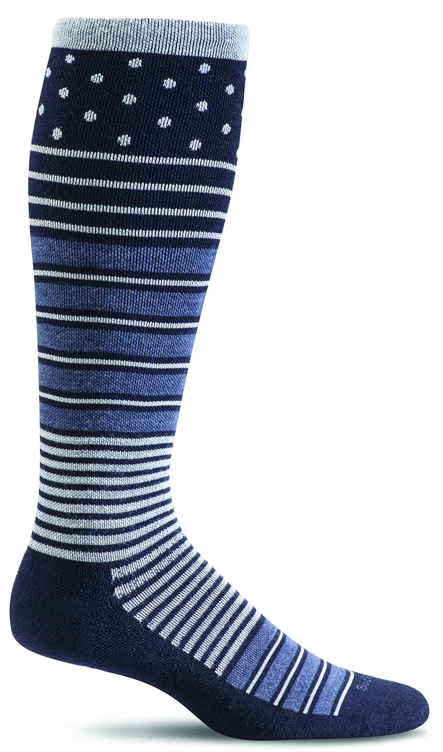 Sockwell Women's Twister Firm Compression Socks, Navy, Small