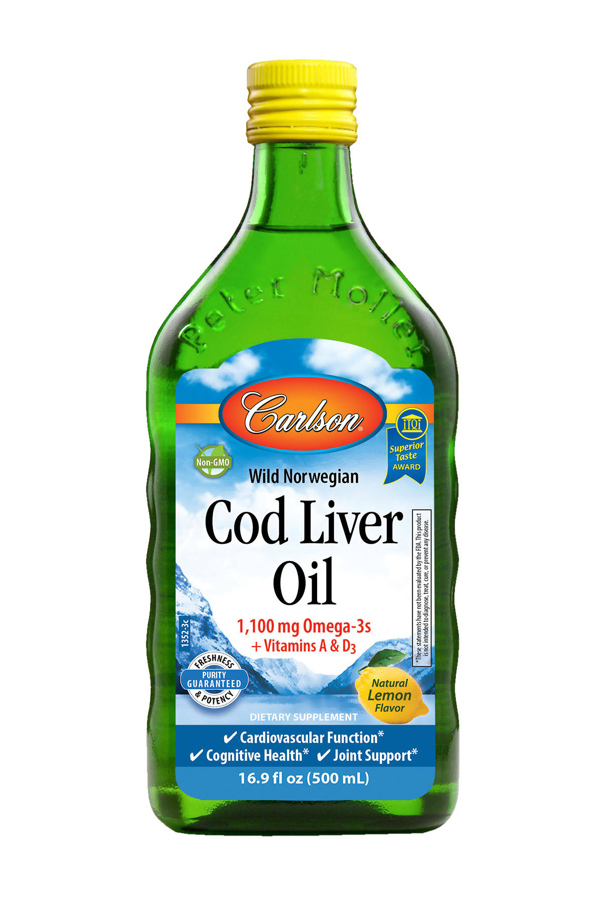 Carlson Norwegian Cod Liver Oil - Lemon, 500ml
