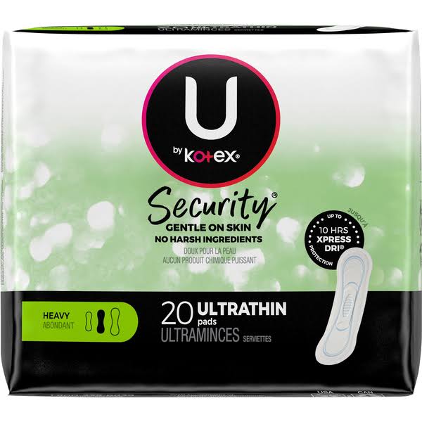 U by Kotex Long Security Ultra Thin Pads - 20 Pack
