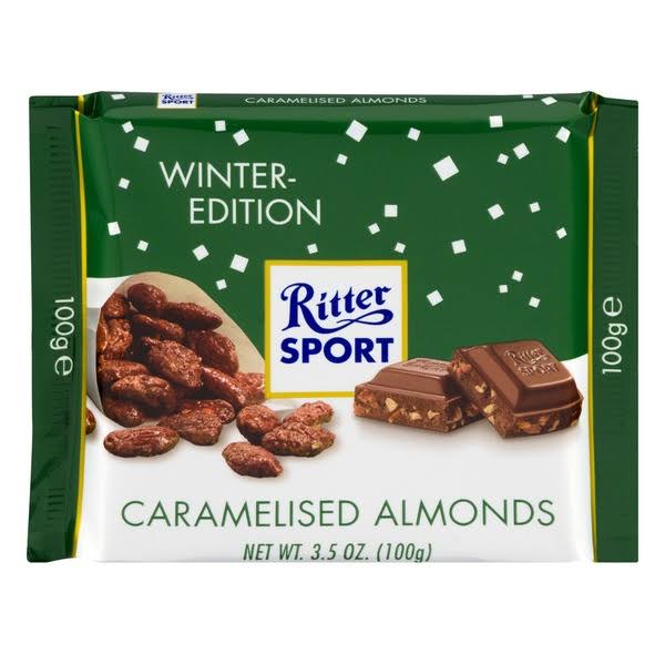 Ritter Sport Milk Chocolate with Caramelised Almonds - 3.5oz