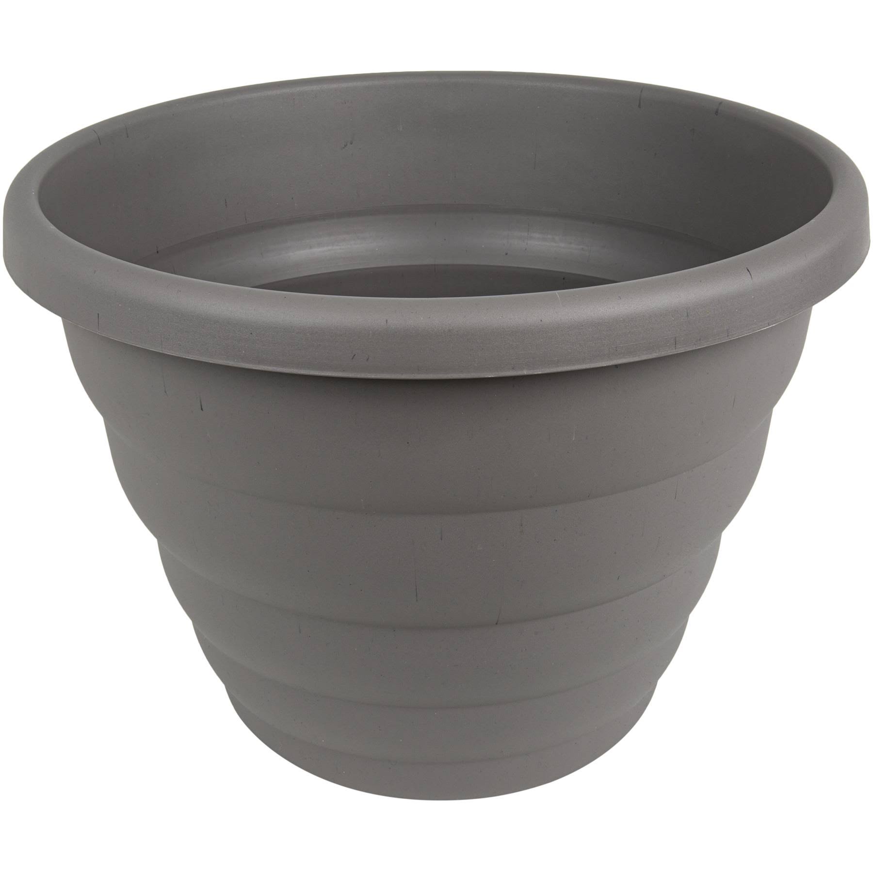 Wham Beehive 48cm Round Plant Pot Indoor/Outdoor Strong/Lightweight, Cement Grey