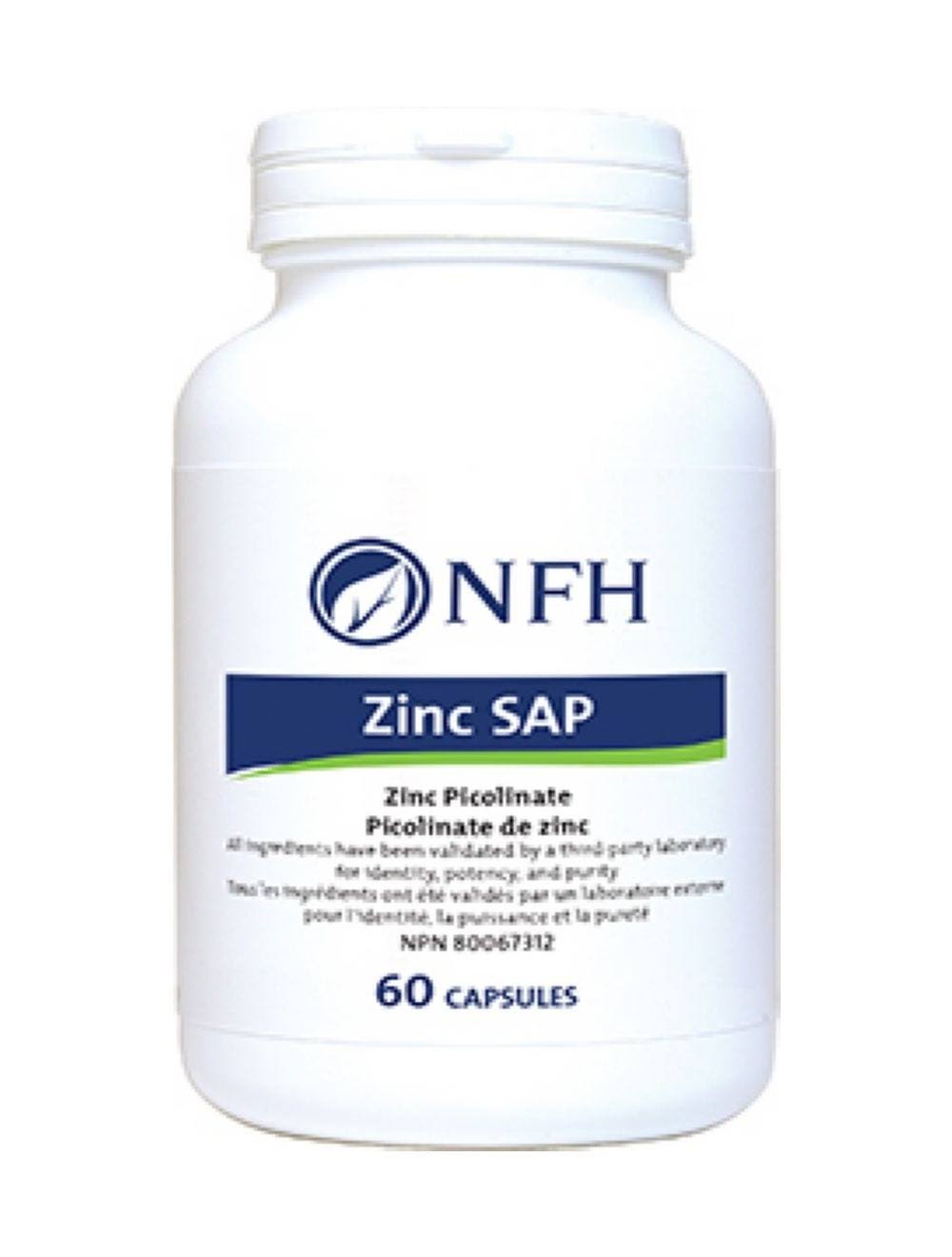 Nfh Zinc Sap Capsules - 60ct