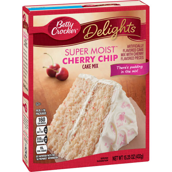 Betty Crocker Delights Super Moist Cake Mix - Cherry Chip, 15.25oz