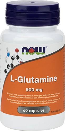 Now L Glutamine Supplement - 500mg, 60 Capsules