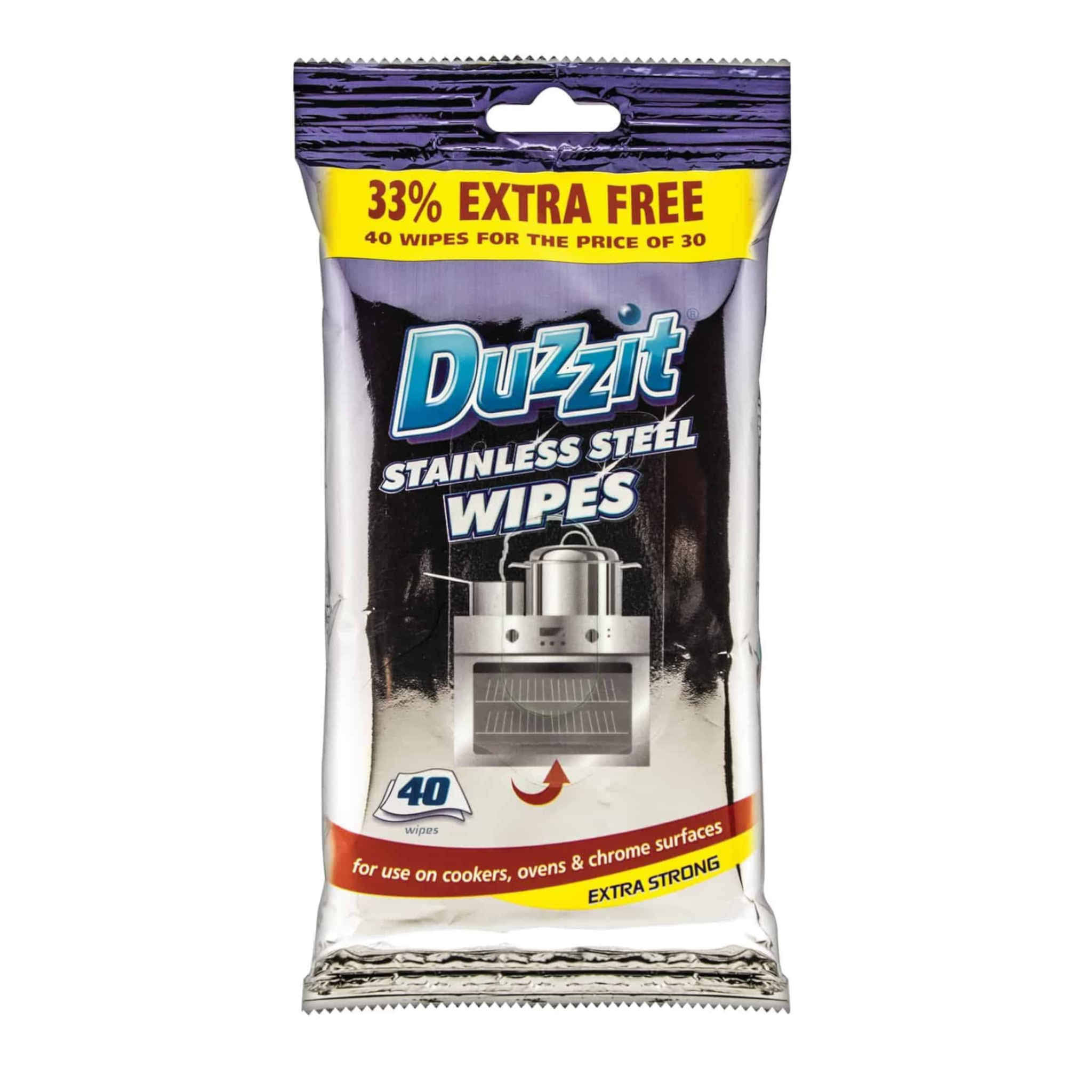 Duzzit Stainless Steel Wipes - 40 pack
