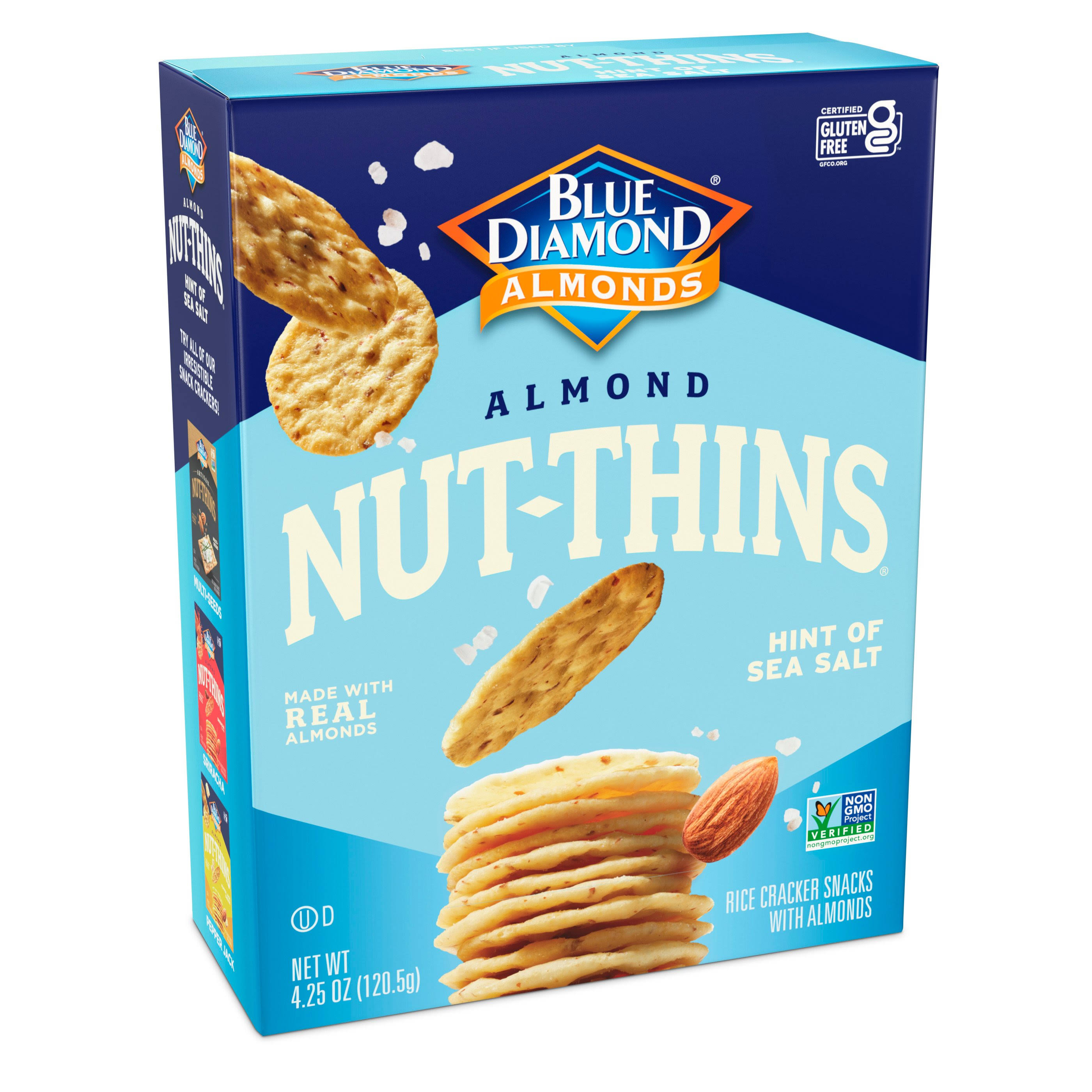 Blue Diamond Almond Nut-Thins Cracker Snacks - Hint of Sea Salt, 4.25oz