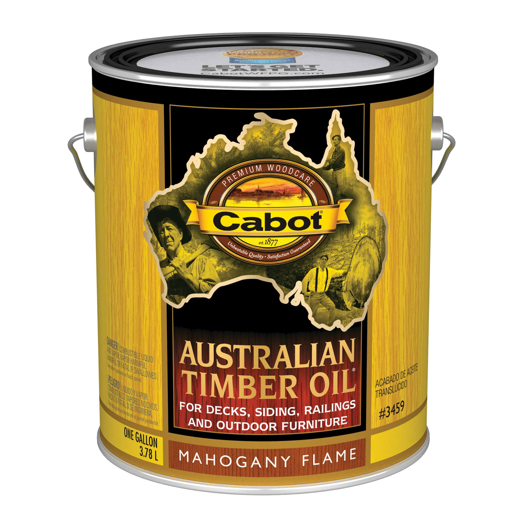 Cabot Stains Australian Timber Oil Penetrating Formula - 1 Gallon, Mahogany Flame