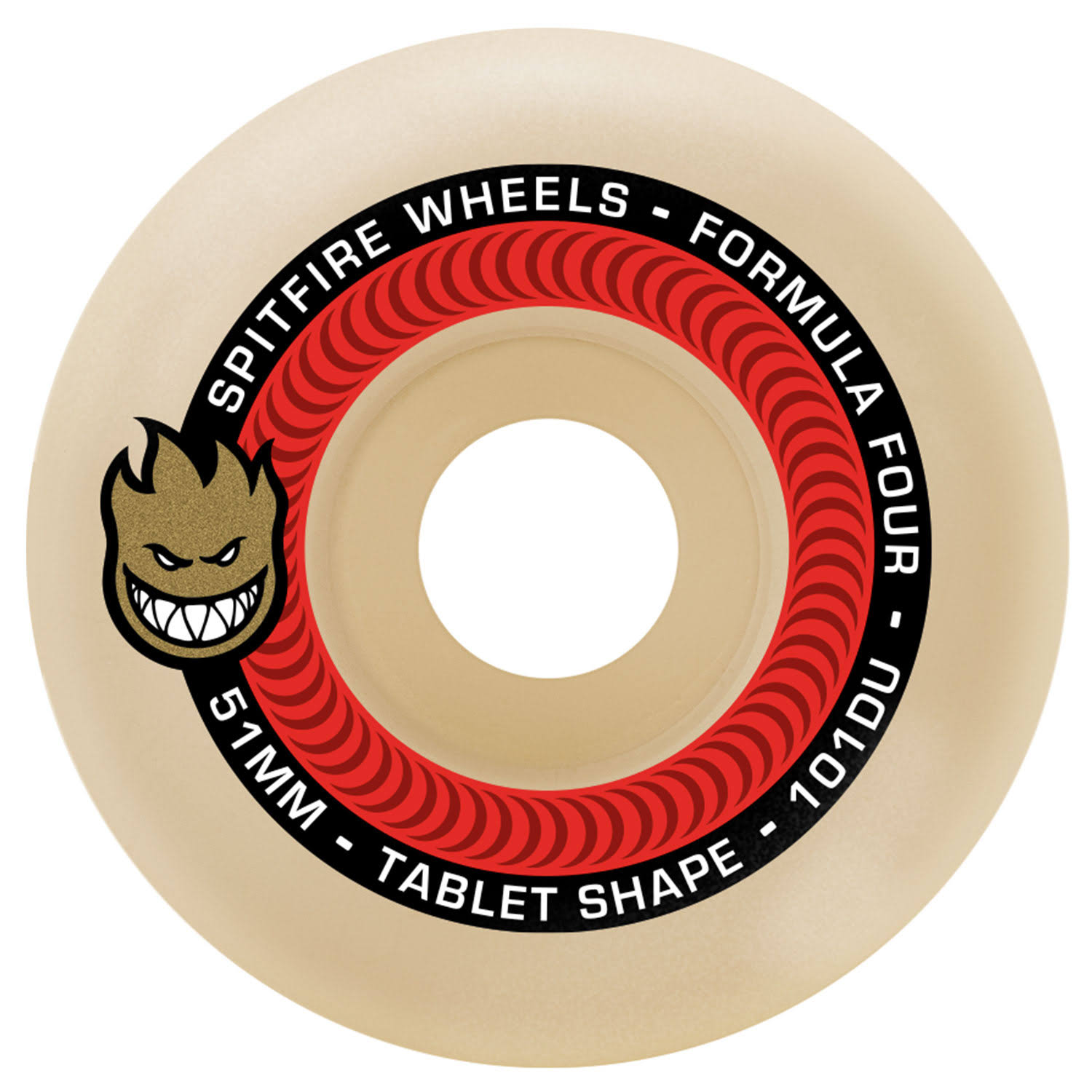 Spitfire F4 Tablets Skate Wheel Set - Natural/Red, 53mm