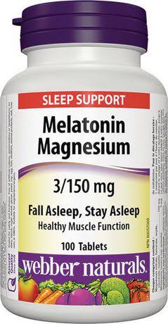 Webber Naturals Melatonin Magnesium Dietary Supplement - 3/150mg, 100ct