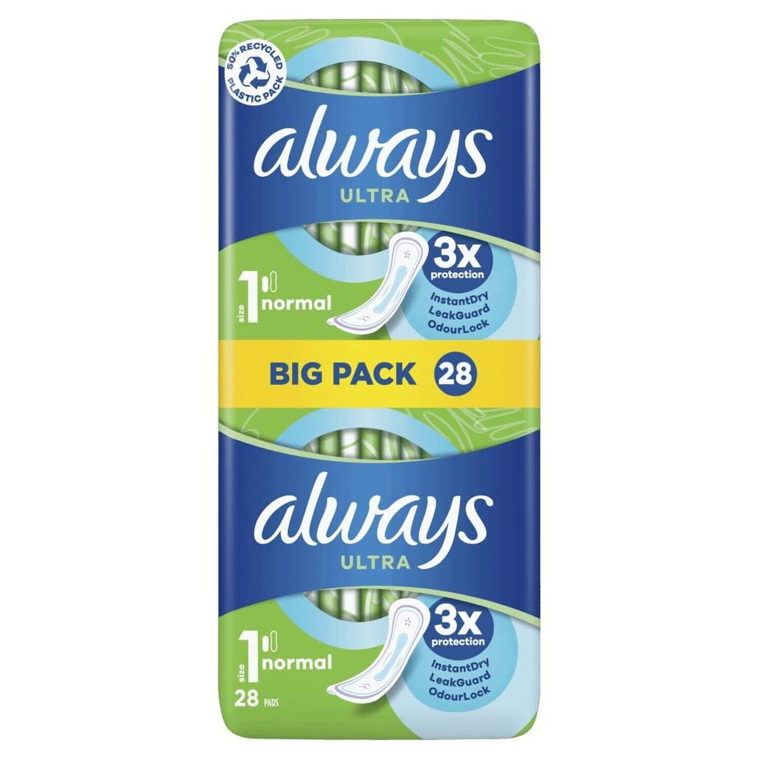 Always Ultra Sanitary Towels Normal (Size 1) x 28 Pads