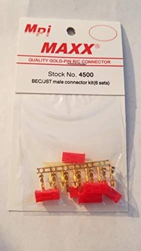 Maxx Products BEC/JST Male Connector Kit (6 Sets) 4500