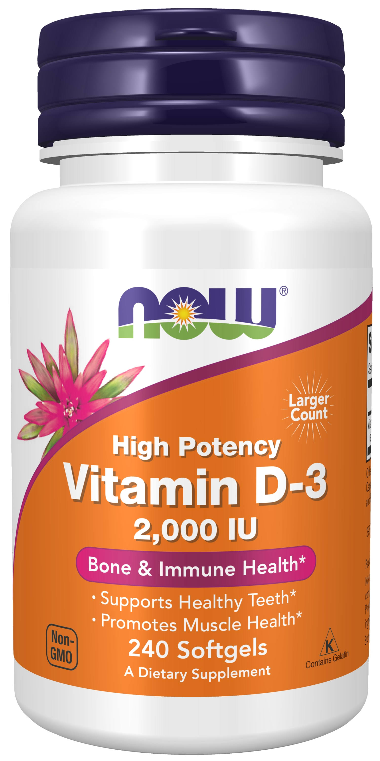 Now Foods Vitamin D-3 - 2000 IU, 240 Softgels