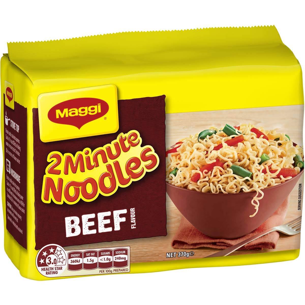 Maggi 2 Minute Instant Beef Noodles 5 Pack