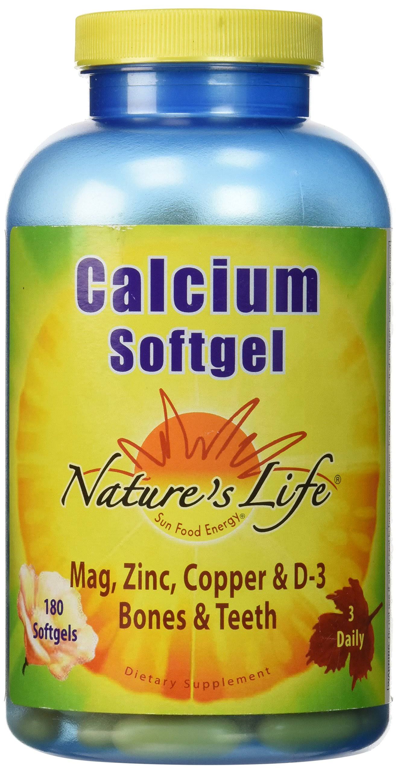 Nature's Life Calcium Softgels - 1000 mg, 180ct