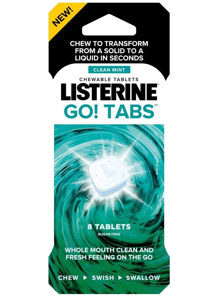 Listerine GO! Tabs Chewable - Clean Mint, 8ct