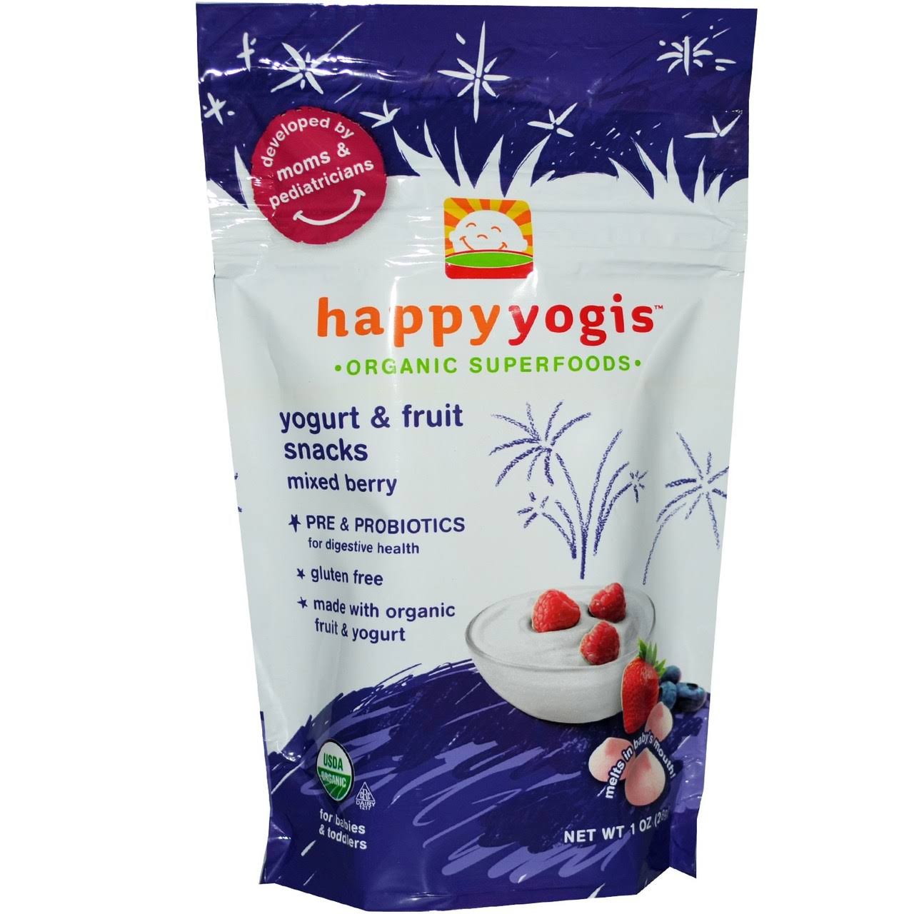 Happy Baby Happyyogis Yogurt Snacks - Mixed Berry, 1oz