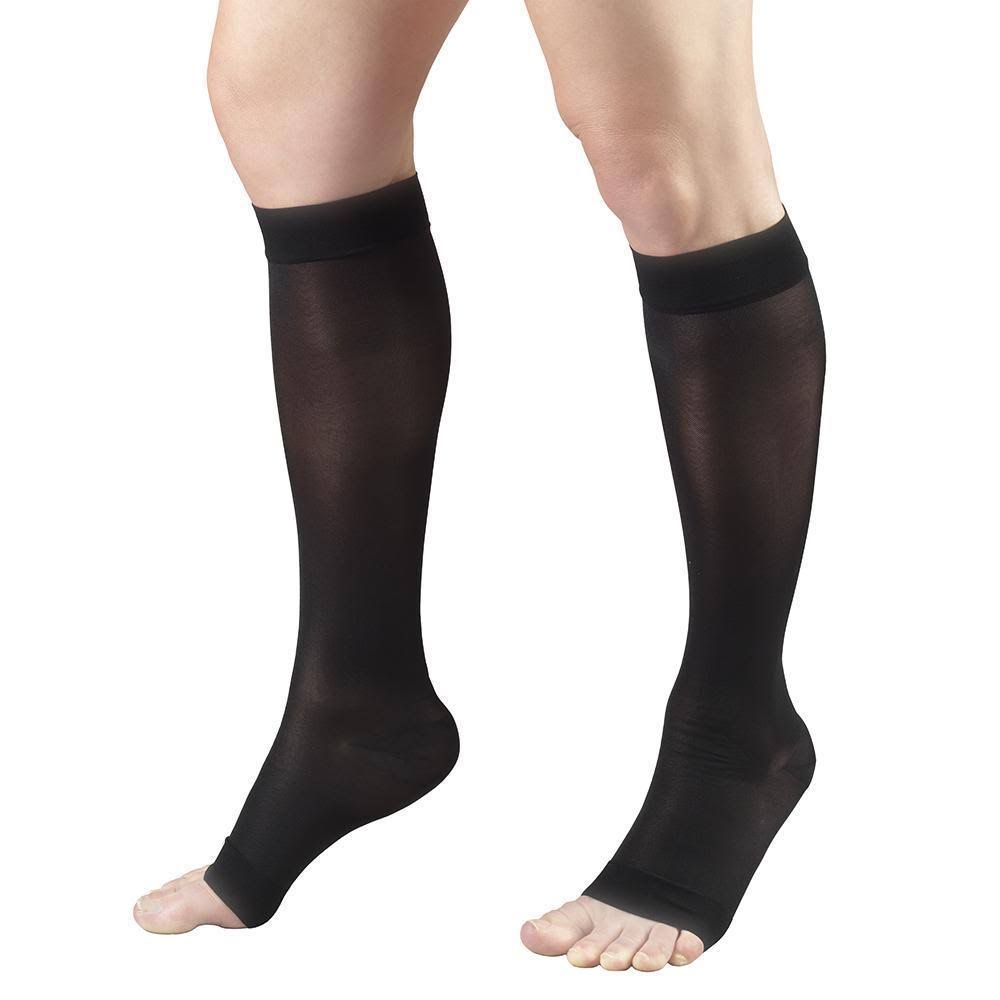 Truform Lites Women's Open-Toe Knee High 15-20 mmHg / Medium / Black