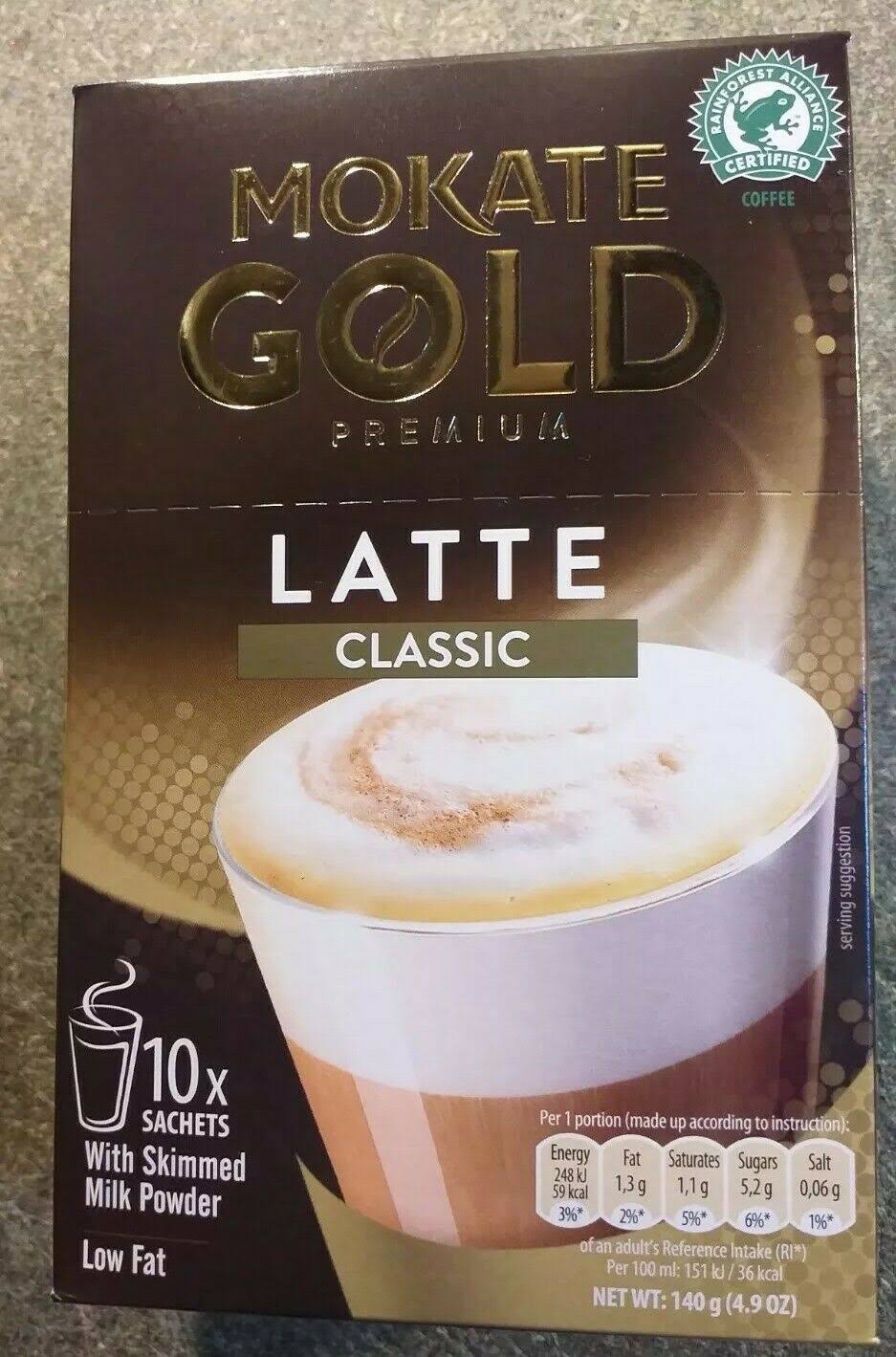 Mokate Gold Premium Instant Coffee Sachets 10 Pack - Classic Latte