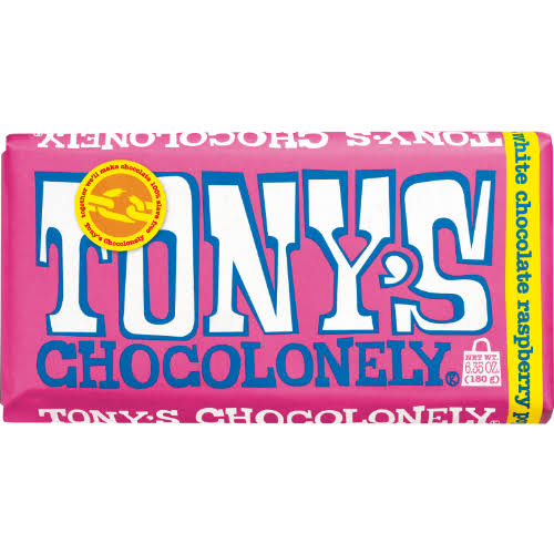 Tony's Chocolonely White Chocolate - with Raspberry, 180g