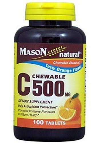 Mason Natural Chewable Vitamin C - 500mg, Orange Flavor, 100 Tablets