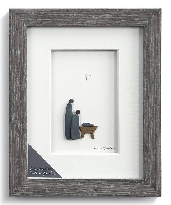 Sharon Nowlan White 'A Child is Born' Framed Wall Art One-Size