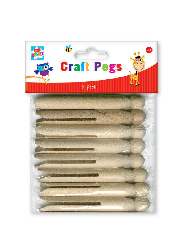 Wooden Craft Pegs 8 Pack