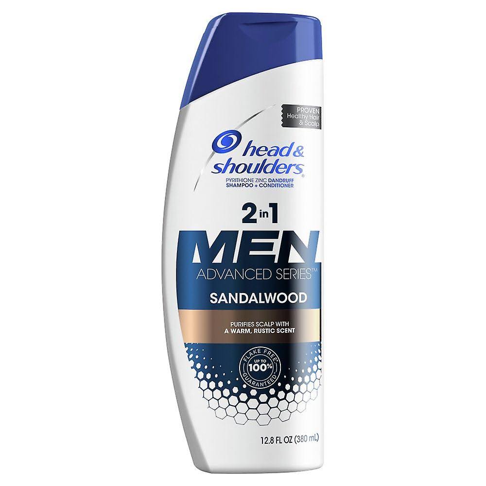 Head & shoulders men 2-in-1 dandruff shampoo, sandalwood, 12.8 oz