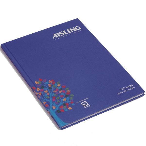 Notebook Aisling Hardcover Ruled Book with Margin - 160 Pages
