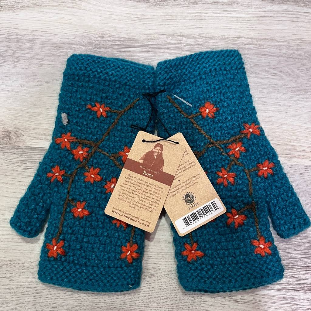 Andes Gifts Accessories | Nwt Andes Gifts Fair Trade Cusco Wrist Warmers | Color: Green/Orange | Size: Os | Kattigger's Closet