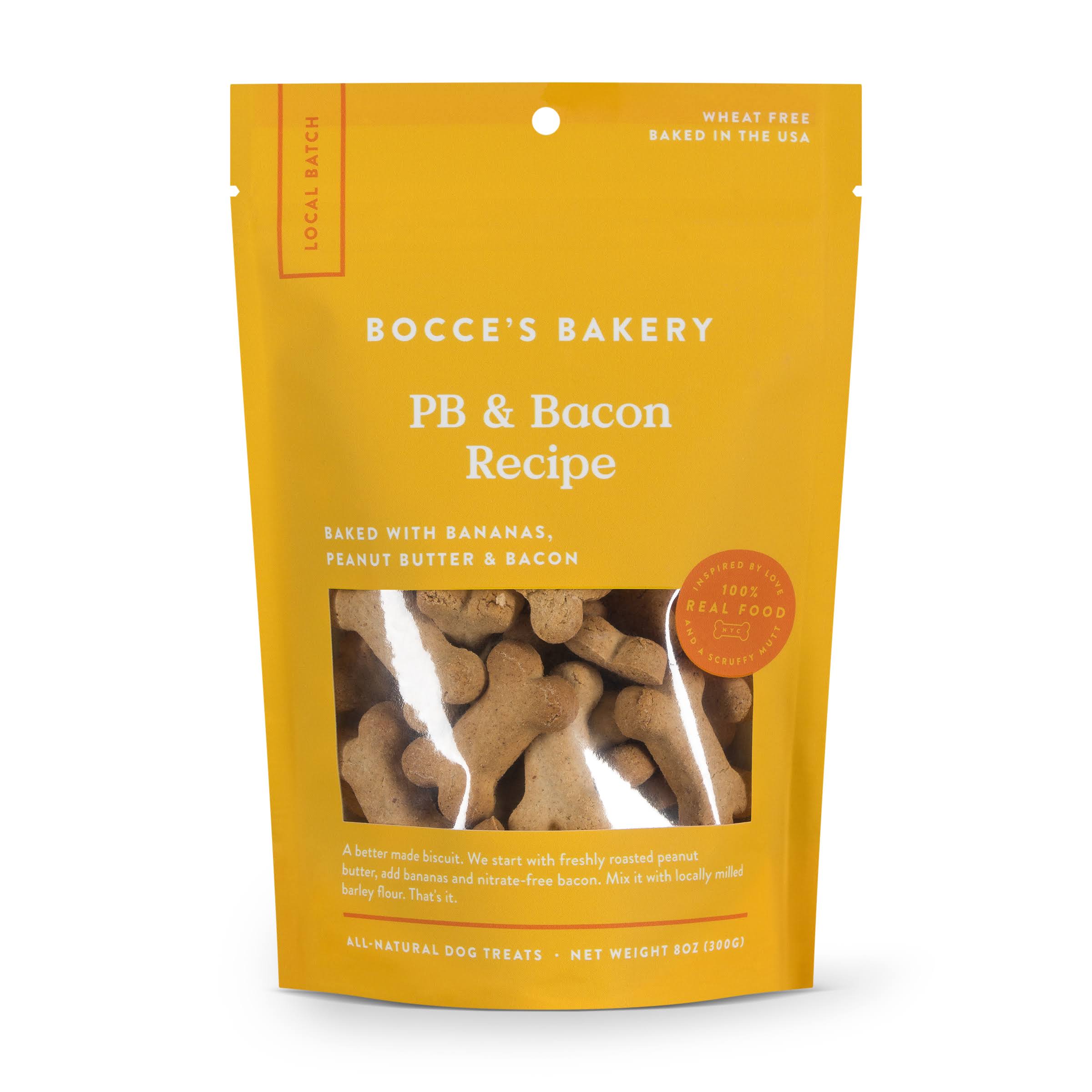 Bocce's Bakery Dog Peanut Butter Bacon Biscuits 8 oz