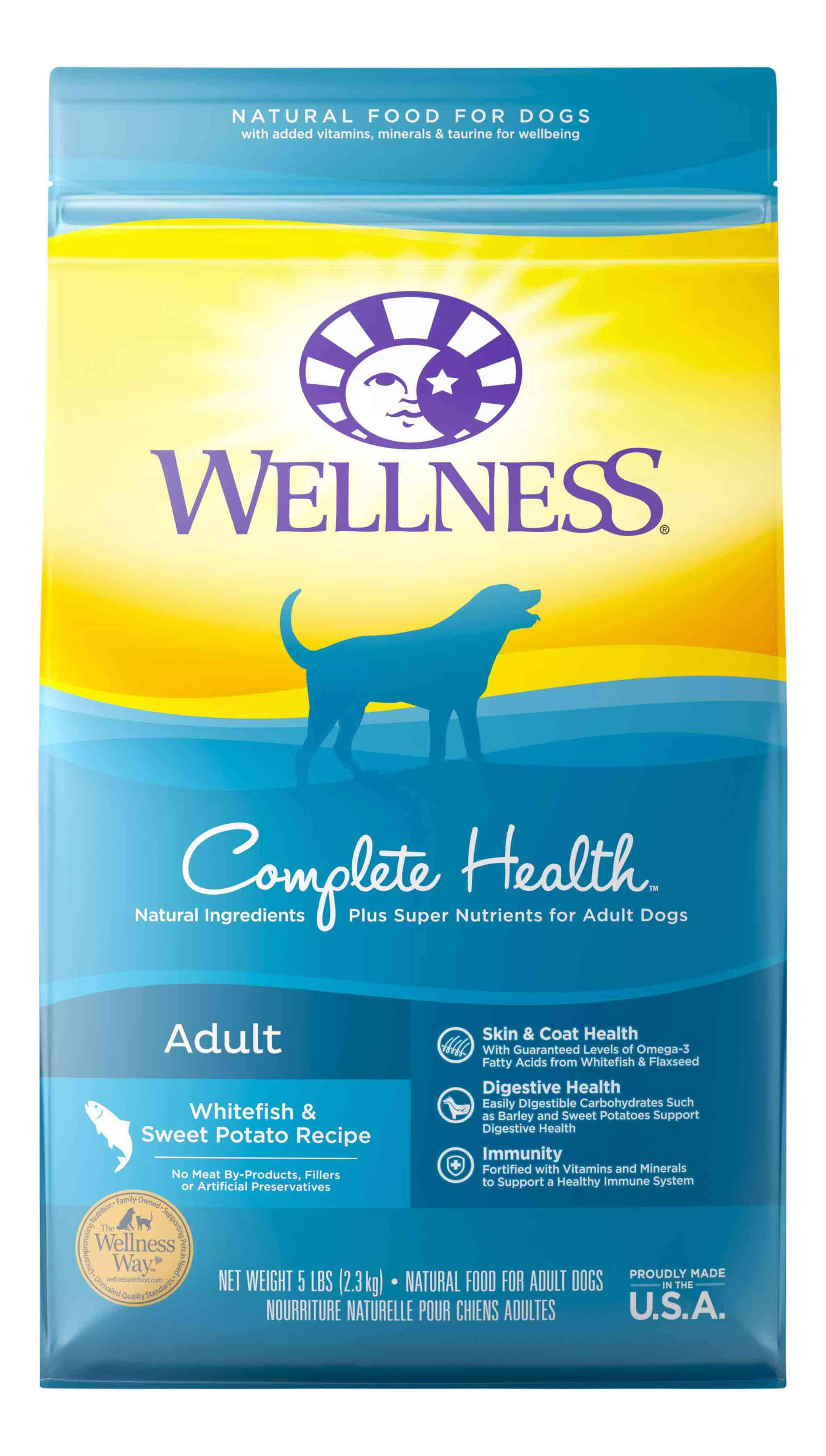 Wellness Complete Health Natural Dry Dog Food - Whitefish and Sweet Potato, 5lb