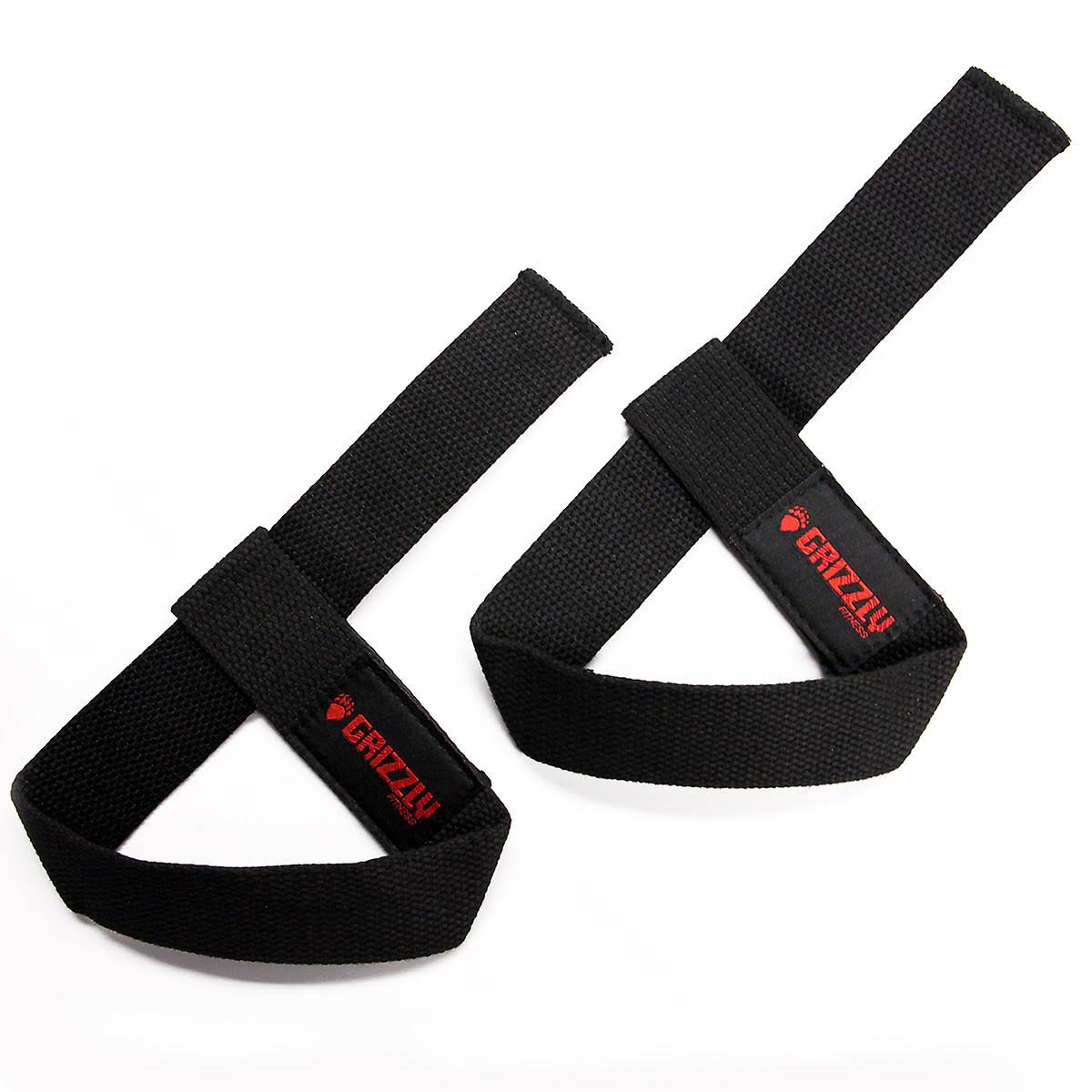 Grizzly Fitness Cotton Weight Lifting Straps - Black, 1.5"